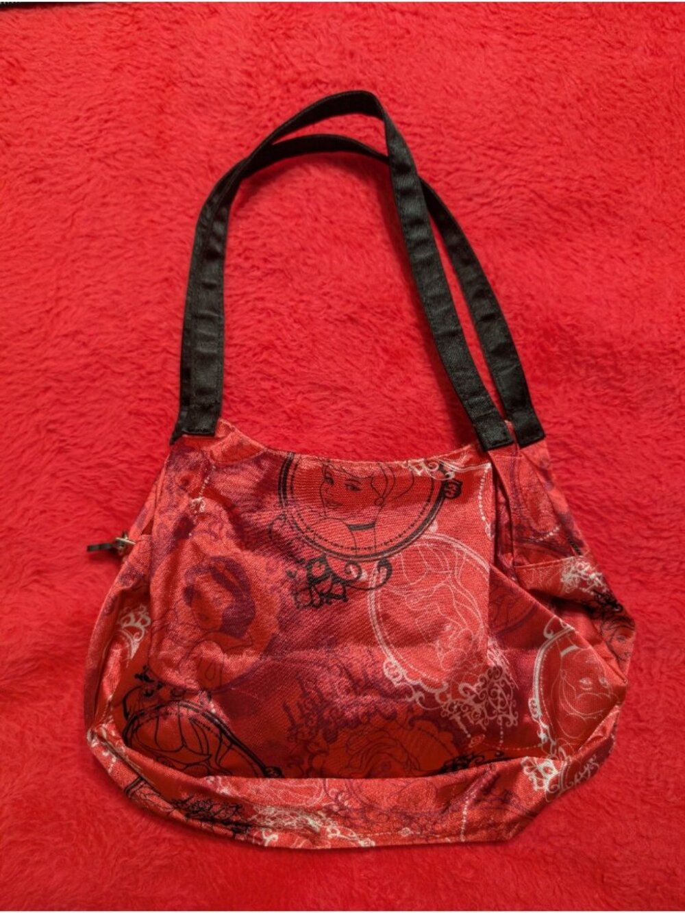 Disney Princess Red Satin Sketch Portrait Handbag Purse Cameo 2011